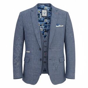 Elegant Blue Textured Blazer